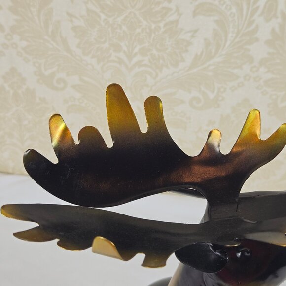 Metal Moose Wine Bottle Holder Steward Butler Free Standing Novelty Gift Humor - Picture 9 of 14